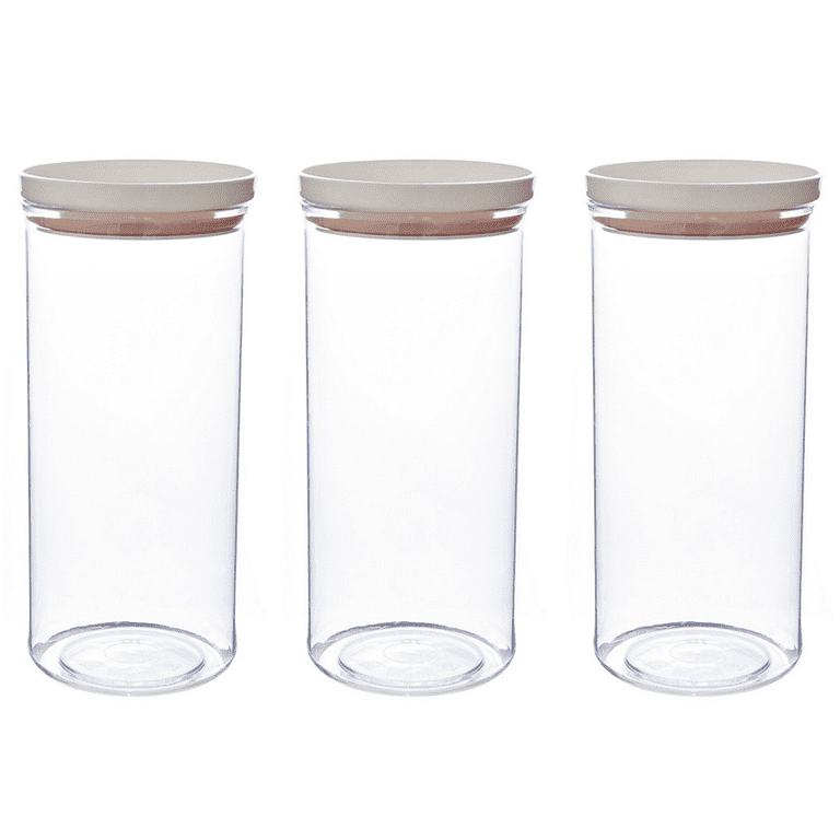 Glass Jar, Stackable Glass Food Storage，Glass Food Storage Container, Glass  Pantry Jars, Glass Canisters with Lids for Kitchen Storage and Organization  - White blue 