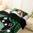 thumbnail image 3 of Homewish Cartoon Gaming Controller Twin Comforter Sets,Esports Gamepad Bedding Set,Green,Black Reversible,2 Pieces,1 Comforter and 1 Pillowcase, 3 of 7