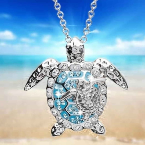 Dvkptbk Jewelry Necklace Ladies Necklace Two Tone Turtle Necklace Jewelry Necklace Jewelry