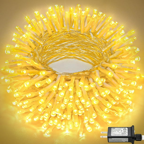 Cadena de luces Nielfoi, 30 m, 300 LED, impermeables, 8 modos, blanco cálido