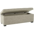 thumbnail image 2 of SAFAVIEH Madison Large Rustic Solid Upholstered Storage Bench, Stone, 2 of 6