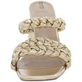 thumbnail image 3 of Sam Edelman Kendra Gold Leaf Leather Block Heel Squared Open Toe Slip On Mules (Gold Leaf Leather, 9), 3 of 3