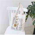 thumbnail image 4 of Bolso de mano de lona estético - Bolso de mano con cremallera y bolsillo interior por hombro Bolsas de mano para mujeres de compras, escuela, 4 of 5