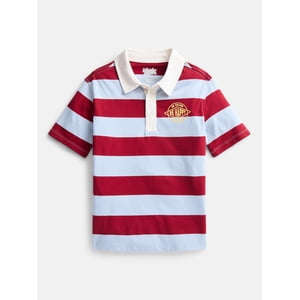 Wonder Nation Little Boys' Rugby Polo with Short Sleeves