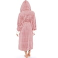 thumbnail image 2 of Sonducket Albornoz de manga larga para mujer, pijamas con capucha alargados suaves, para la ducha del hogar, de Color sólido, ropa de dormir Pijama Rosado XXL, 2 of 6