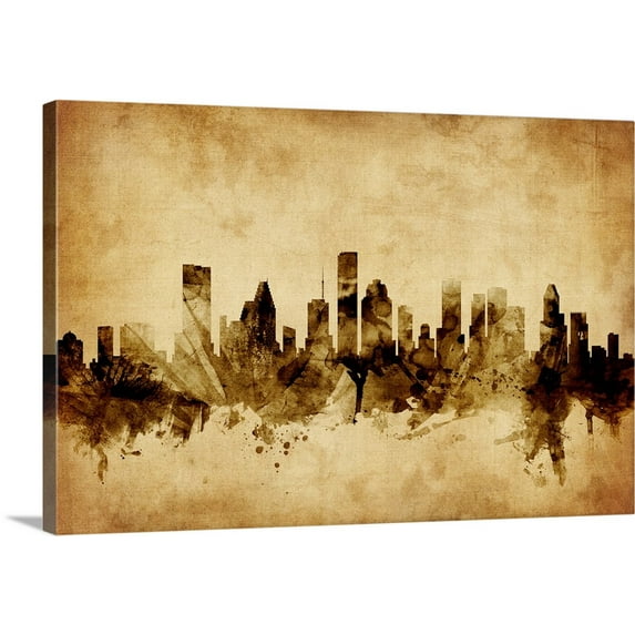 Great BIG Canvas | "Houston Texas Skyline" Canvas Wall Art - 48x32