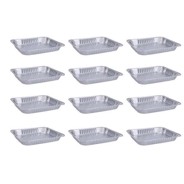 Toystoory Caja de embalaje desechable de papel de aluminio para alimentos, 12 Uds., único, multiuso, a prueba de aceite, para llevar, para Utensilios de cocina poco profundo/sin tapa