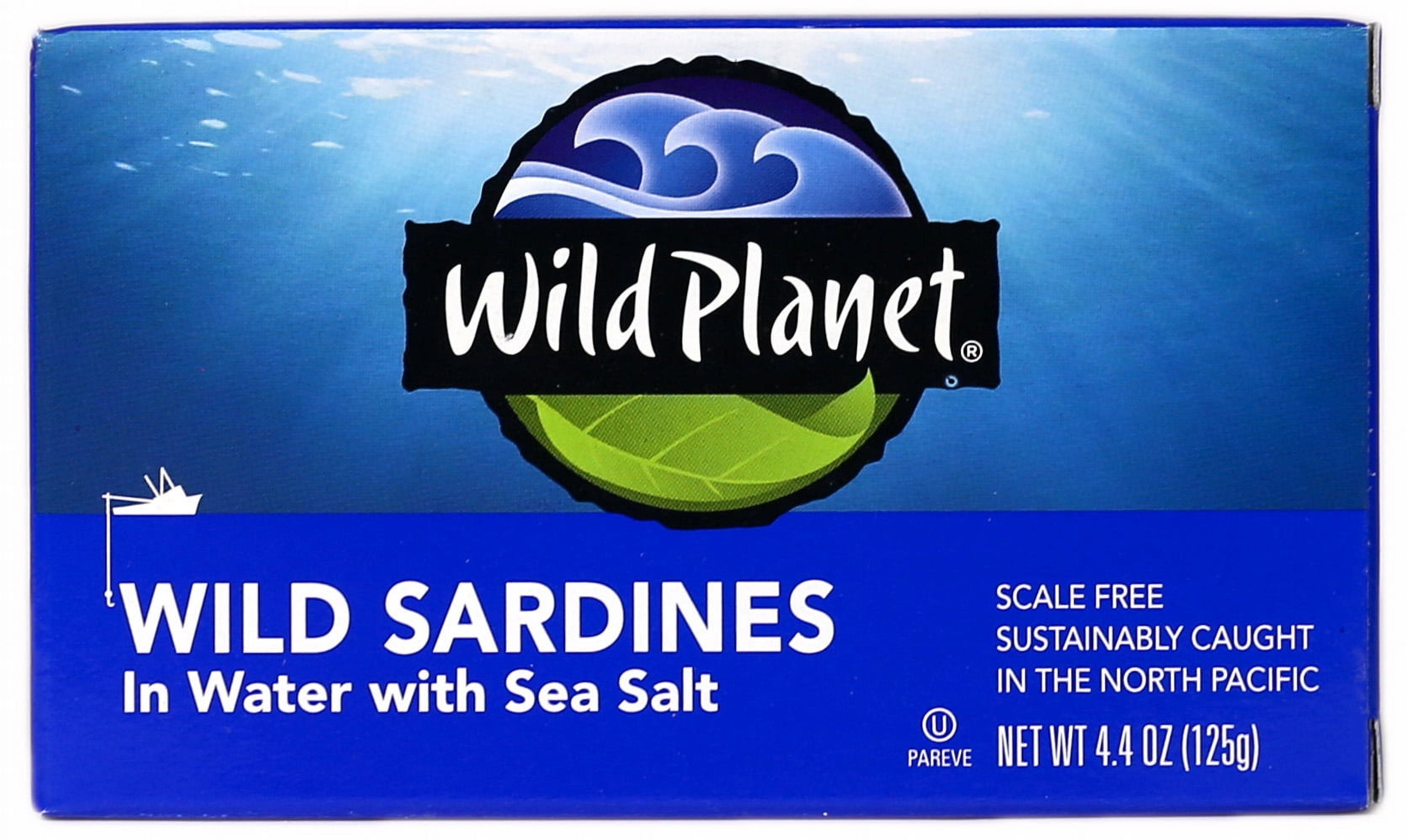 (6 pack) Wild Planet Wild Caught Sardines in Sea Salt Water, 4.4 oz Can
