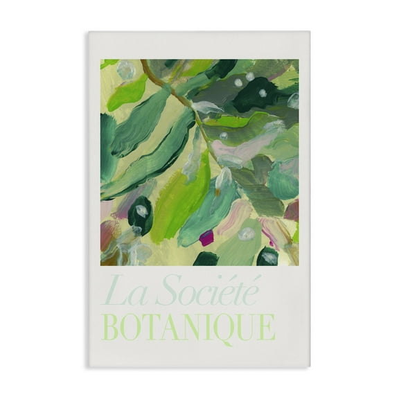 Stupell Industries Abstract French Botanicals Plants & Flowers Painting Wrapped Canvas Art Print Wall Art, 16 x 24