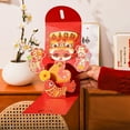 thumbnail image 5 of Summercome 3D Chinese New Year Red Envelopes, 2025 Chinese Lunar New Year of the Snake 3D Large Envelope, Lucky Money Hong Bao Red Packet with Different Gold Embossed Patterns, Style 02, 5 of 6
