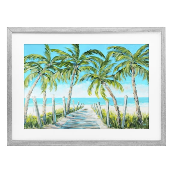 Stupell Industries The Path To Paradise Gray Framed Print Under Glass, design by Julie DeRice