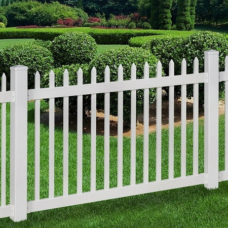 Wam Bam No-Dig Fence 4 ft. x 6 ft. Nantucket Vinyl Picket Fence with