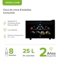 thumbnail image 3 of Cava de Vino Horizontal Avera EV8B 8 Botellas 1 Zona Temp Regulable, 3 of 9
