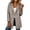 Gray, variant on Women's Jacket Solid Color Wool Mid Coat Turndown Collar Button Cold Layering Jacket
