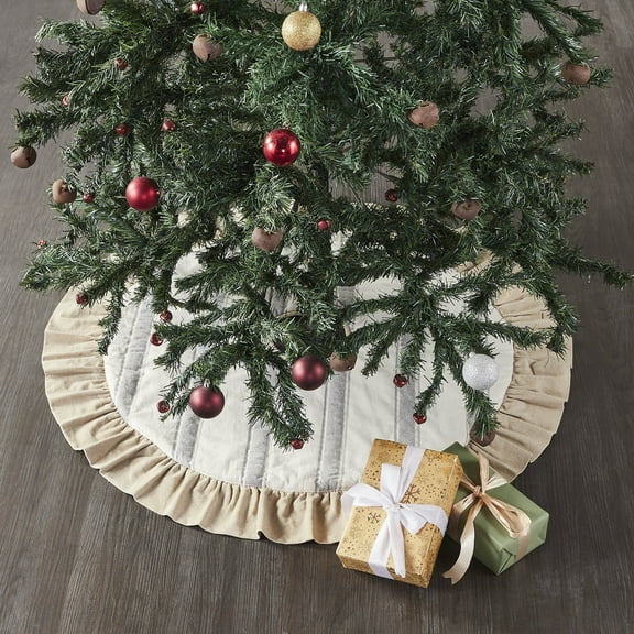 VHC Brands Grace Grain Sack Stripe Tree Skirt 36