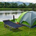 thumbnail image 2 of Outsunny Folding Camping Cot for Adults with Mattress & Pillow, Grey&Blue, 2 of 10