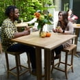 thumbnail image 2 of Teak 35-In Square Bar Table with two 29-In Bar Stools, 2 of 6