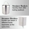 thumbnail image 5 of ARC USA 100QT 25Gallon Stainless Steel Stock Pot Tamale Steamer Crawfish Kit Turkey Fryer Pot All in One Function with Basket Steamer Divider and Hook, 5 of 9