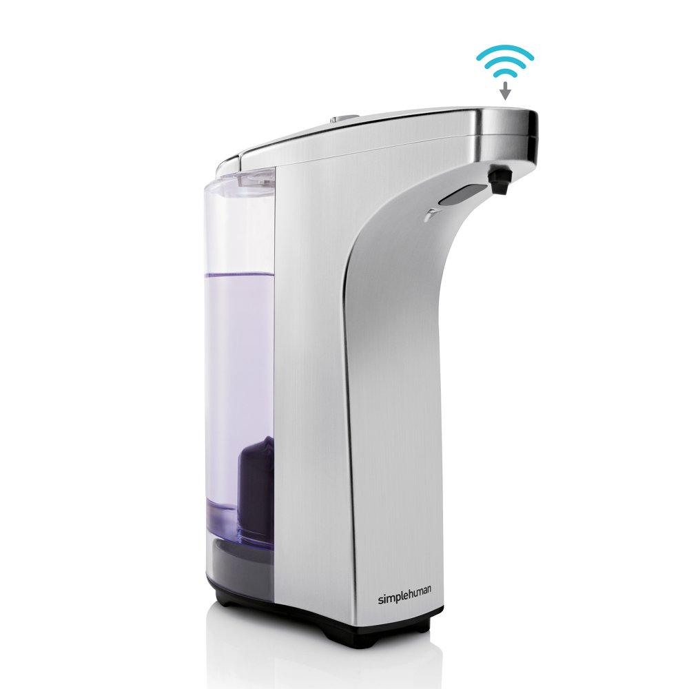 simplehuman 8 oz. TouchFree Sensor Liquid Soap Pump Dispenser with