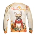 thumbnail image 2 of Happy Thanksgiving French Bulldog with Turkey Pumpkins Autumn Vibes All Over Print 3D Sweatshirt Unisex Merch Dog Lover Gifts - 12018, 2 of 6