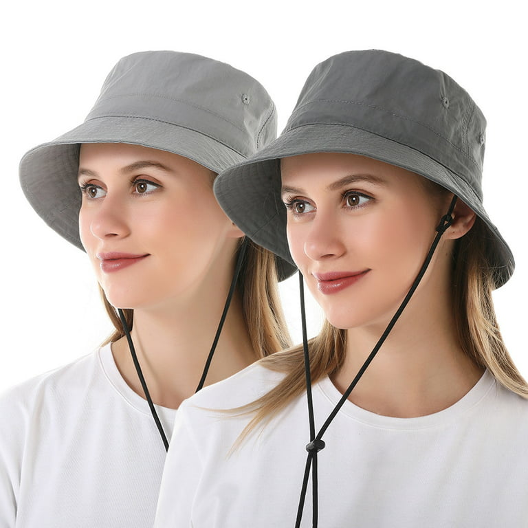 Women Waterproof Bucket Sun Hat UPF 50+ Outdoor Beach Boonie Floppy Rain  Hat for Men Fishing Hiking Safari Cap-Navy Blue