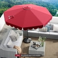 thumbnail image 2 of Costway 10 FT Patio Umbrella with Crank Tilt Adjustment Ruffles Vented Top 8 Ribs Red, 2 of 10