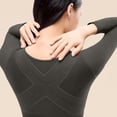 thumbnail image 4 of XRoczxe Women Textured Scoop Neck Thermal Underwear Set High Waist Tummy Control Soft Skin-Friendly Warm Slim Fit Long Sleeve Top & Pants Multi Solid Color Winter Base Layer Suit, 4 of 6