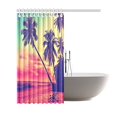 thumbnail image 2 of WOPOP Sunset Tropical Sea Beach Shower Curtain,Nature Island Coastal Palm Tree Leaves Polyester Fabric Shower Curtain Bathroom Sets with Hooks 66x72 Inches, 2 of 3