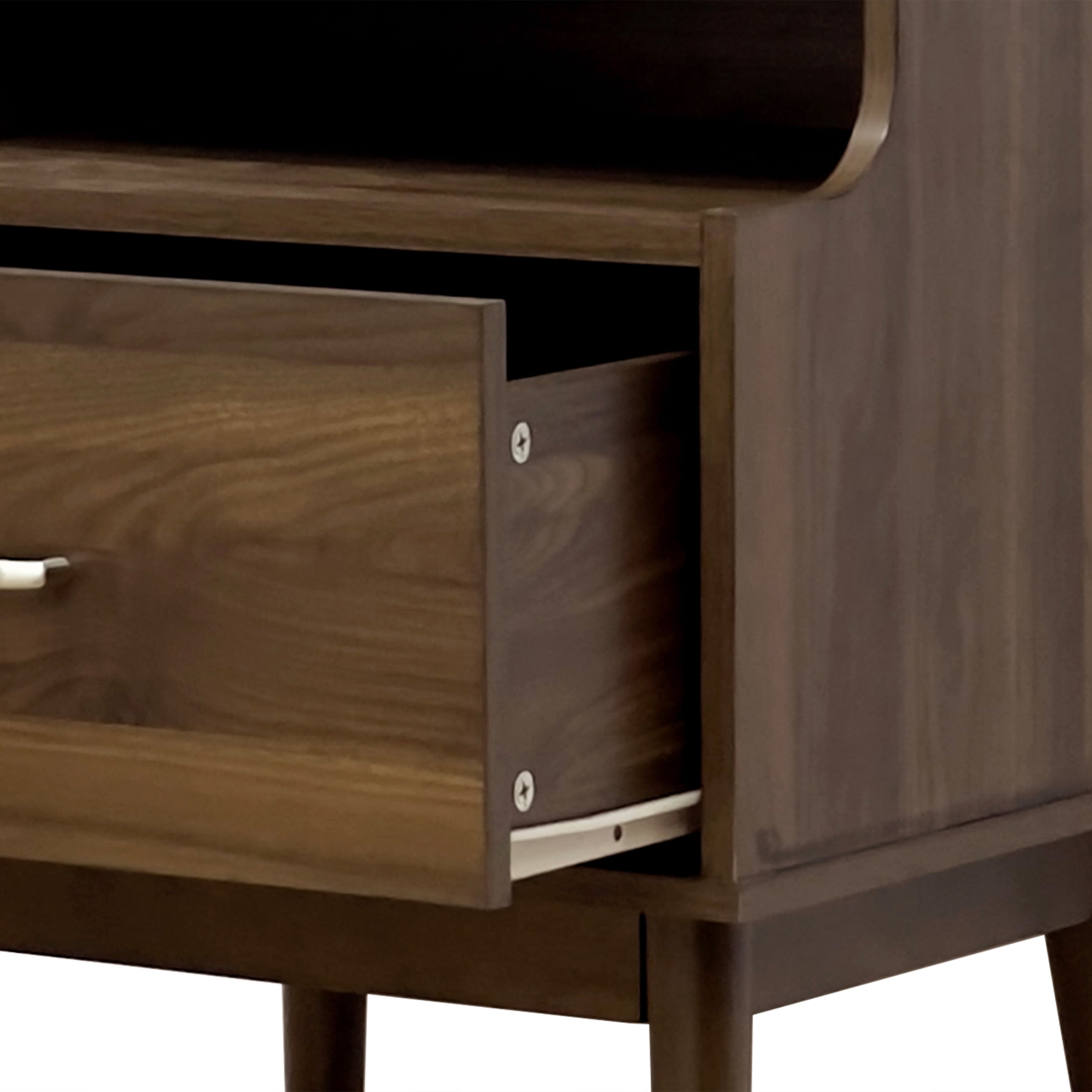 Noble House Starla Wooden 3 Piece 5 Drawer Dresser and Nightstand Bedroom Set, Columbia Walnut