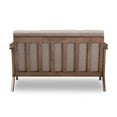 thumbnail image 4 of Baxton Studio Bianca Mid-Century Modern Walnut Wood Light Grey Fabric Tufted 2-Seater Loveseat, 4 of 7