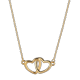 thumbnail image 3 of Collar de corazón doble LuckyLy de Acero inoxidable con baño de oro rosa 14k Modelo Elsie unitalla, 3 of 6