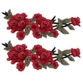 thumbnail image 3 of Emoshayoga Parches Flores, Parches Bordados DIY Craft Patrón de Flores Rojas 2 UNIDS Material de Poliéster Hecho a Mano para Ropa para Mochila para Manta, 3 of 5