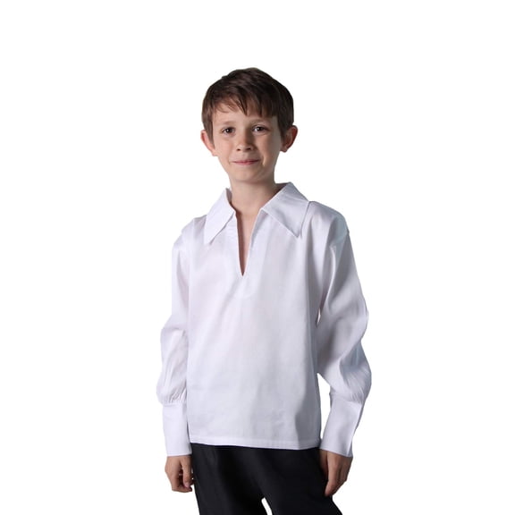 Making Believe Boys Classic Renaissance Shirt, White (Large 10-12, White)