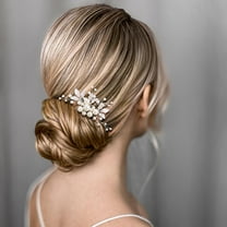 Bridal Hair Comb Pearl Hair Accessory Bendable Leaf Hair Piece Vintage Wedding Hair Accessories for Brides Bridesmaids Women Girls