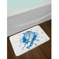thumbnail image 2 of Running Bath Mat, Footwear Print Illustration with a Paint Splash Design Trainers Sole Sneakers, Plush Bathroom Decor Mat with Non Slip Backing, 29.5" X 17.5", Sea Blue White, by Ambesonne, 2 of 2