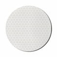 thumbnail image 1 of Geometrical Mouse Pad for Computers, Abstract Illustration of Small Dots Shapes Inside Hexagons Pattern, Round Non-Slip Thick Rubber Modern Mousepad, 8" Round, Vermilion and White, by Ambesonne, 1 of 2