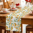 thumbnail image 5 of Orange Table Runner 70 Inches, Green Botanical Watercolor Summer Fruits Bed Runner Dresser Scarves Tabletop for Indoor Outdoor Parties/Ceremony/Banquet, 13" x 70", 5 of 9