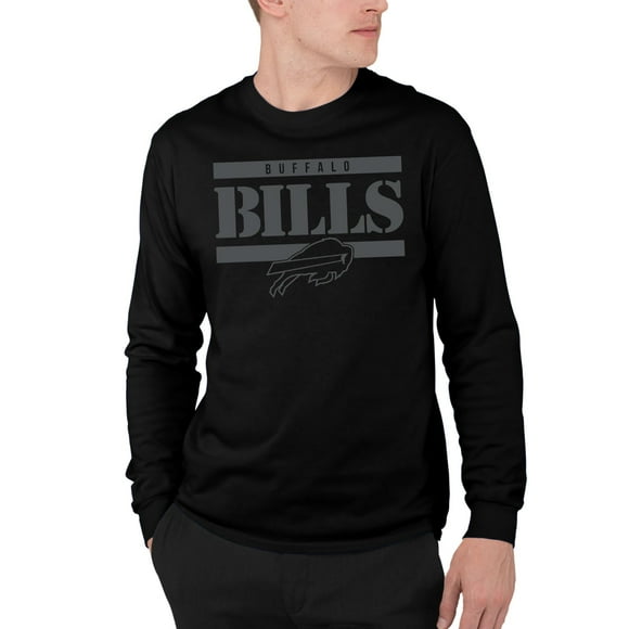 Junk Food Clothing x NFL - Pochoir d'Équipe Unisexe pour Adulte - T-Shirt à Manches Longues sous Licence Officielle Noir