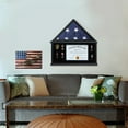thumbnail image 6 of Large Burial Flag Display Case Solid Wood - American Flag Display Case Fits a 5 'x 9. 5 ' Flag Folded Military Shadow Box with Certificate Holder, Black, 6 of 6