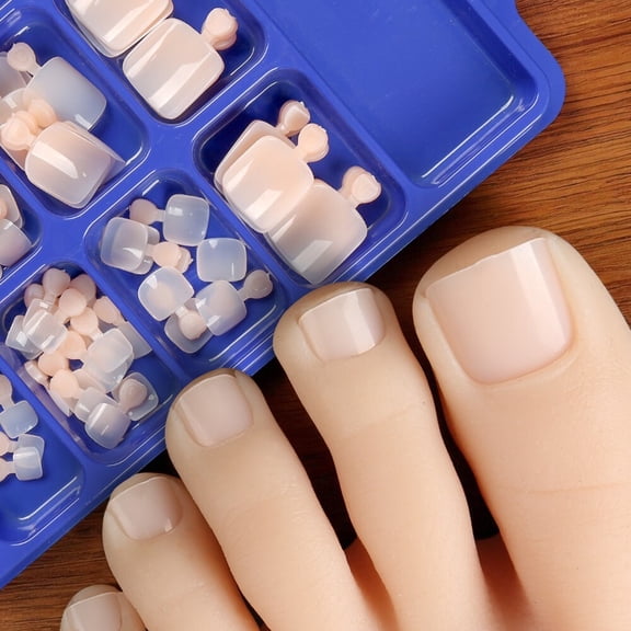 Minimalist Solid Color Press-On Toe Nails - Easy Apply Nail Tips for Beautiful Pedicures
