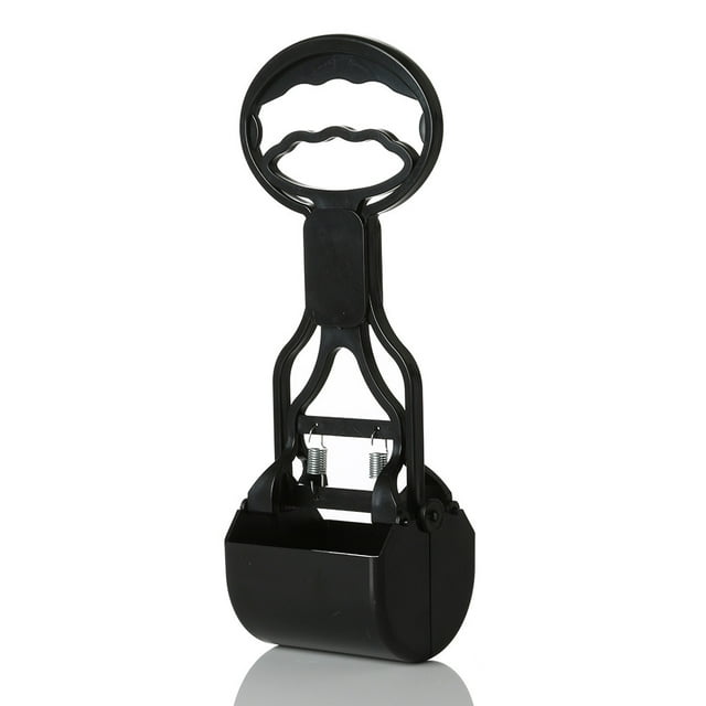 SLYNSHome Dog Waste Scooper,Dogs Cats Pet Pooper Scooper with Long Handle & Durable Spring,Easy Pavement Pick Up - Black