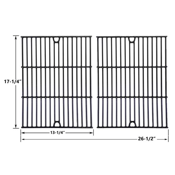Replacement Porcelain Cast Cooking Grates For BHG 720-0783H, 464424512, 463411512 Classic, 464424512, C-45G4CB, Dyna Glo DGB390BNP, GB390BNP-D, 720-0697, 720-0783, Gas Models, Set of 2
