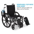 thumbnail image 2 of Silla de ruedas ligera Medline K4 Basic con asiento de 40 cm de ancho, brazos de escritorio y reposapiernas elevables, capacidad de peso de 136 kg (300 lb): ayuda para la movilidad duradera, portátil, 2 of 5