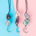 thumbnail image 1 of Hanging Car Charm for Eliminate Bad Lucky Dangling Moon Crystal Attract Positive Energy Healing Crystal Accessories for Car Rear View Mirror, 1 of 9