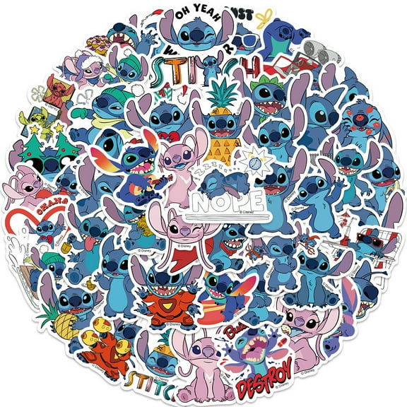 100Pcs Stitch Stickers for Water Bottle Laptop Computer Phone Case Luggage Notebook Skateboard Lunchbox Decals Gifts for Kids Teen Adults