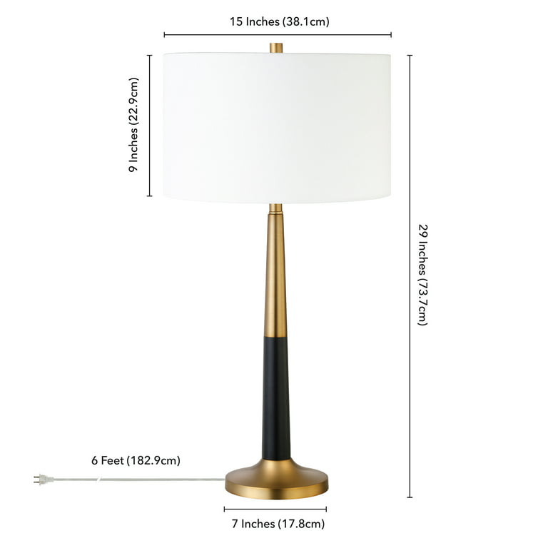 Everston Aged Gold Table Lamp with Black Shade