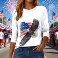 thumbnail image 6 of UngA 250th Anniversary Shirts Womens 3/4 Sleeve V Neck T-Shirts 4th of July Shirts American Flag Star Graphic Tee Tops (White,M), 6 of 8