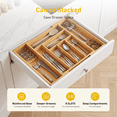 thumbnail image 2 of CHITOOMA Wood Bamboo Kitchen Drawer Organizer,Expandable Silverware Holder,Adjustable Kitchen Utensil Tray,for Forks, Spoons and Knives,8 Slots,Medium, 2 of 10