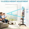 thumbnail image 2 of RTVR Rolling TV Cart Stand on Wheels for 32 to 75 inch Flat Curved Screens, Portable Mobile TV Stand with Shelf, Black, 2 of 8