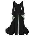 thumbnail image 1 of Vestido medieval de manga larga con escote en V para mujer, largo hasta el suelo, para cosplay, 1 of 2